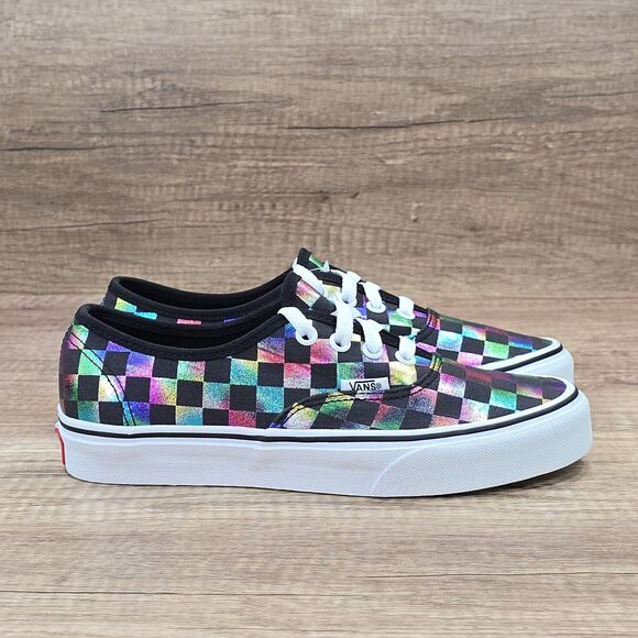 Vans Shoes - VANS Authentic Iridiscent Checkerboard Women's Sz 6.5 Black Multicolor Shoes NEW